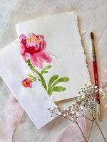 Hand Painted Watercolor Peony