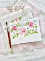 Hand Painted Watercolor 3 Roses A