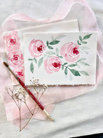 Hand Painted Watercolor 3 Roses B