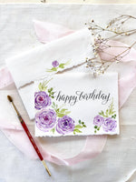 Happy Birthday with Purple Roses