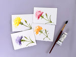 Carnation Watercolor Floral Notecards