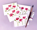 Red Poppy Floral Notecards