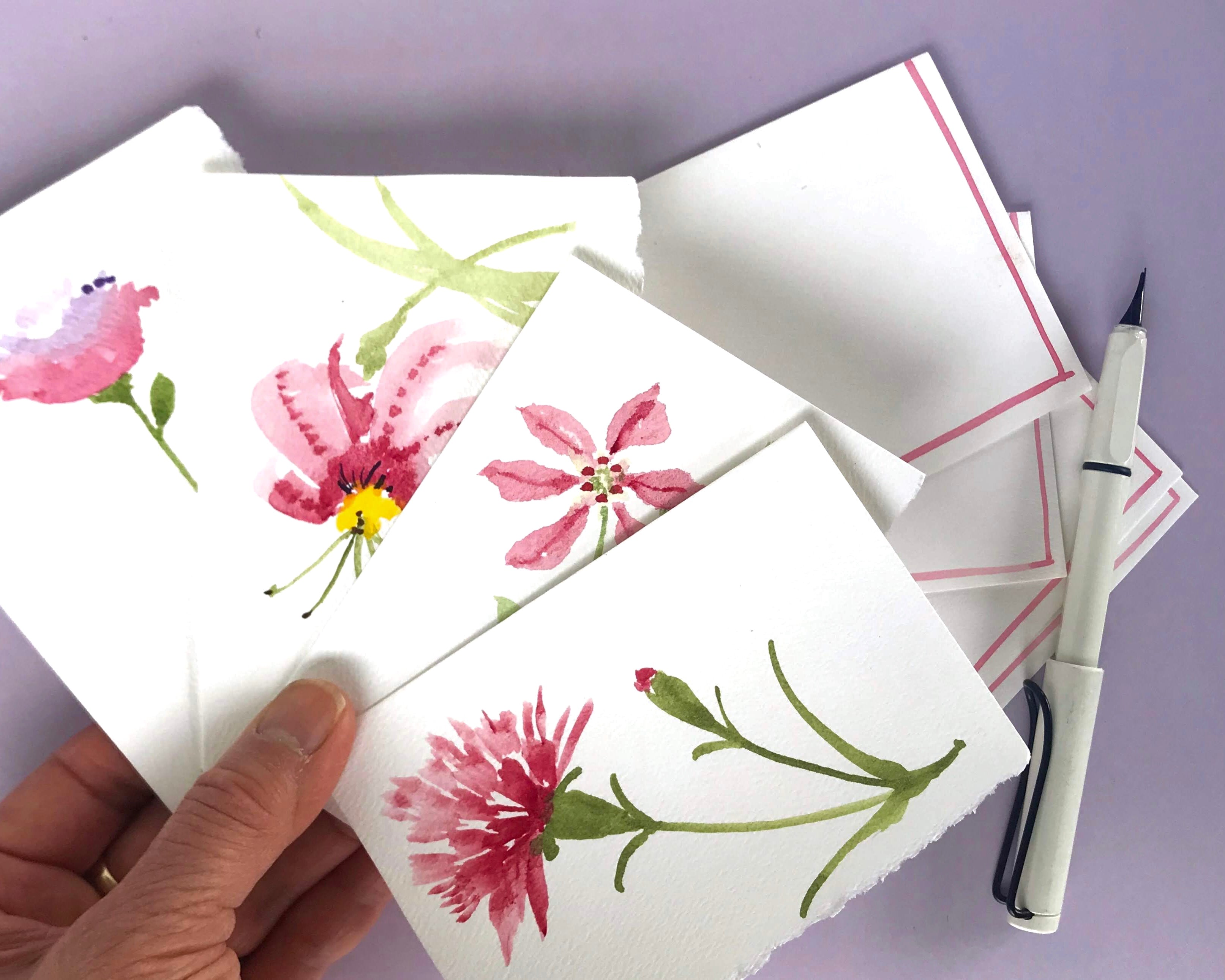 Hand Painted Floral Notecards | Color Collection | Floral Cards