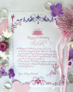 Personalized Birthday Fairy Letter in hand lettered Calligraphy