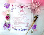 Personalized Birthday Fairy Letter in hand lettered Calligraphy