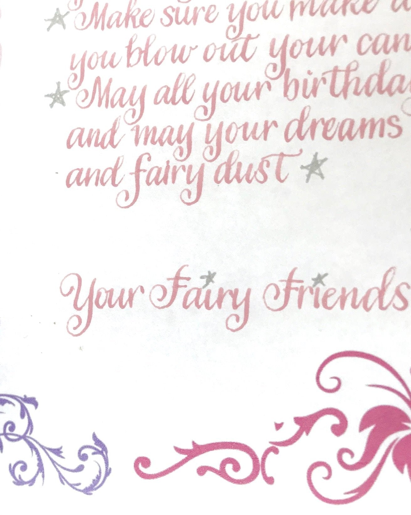 Personalized Birthday Fairy Letter in hand lettered Calligraphy