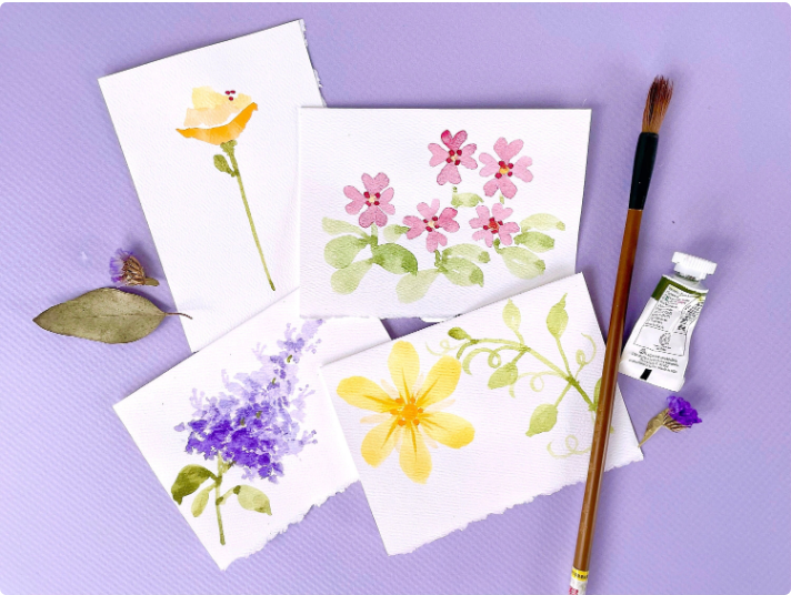 Hand Painted Floral Notecards |Spring Collection 5