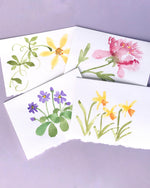 Hand painted watercolor Floral Cards Personalized; Spring collection