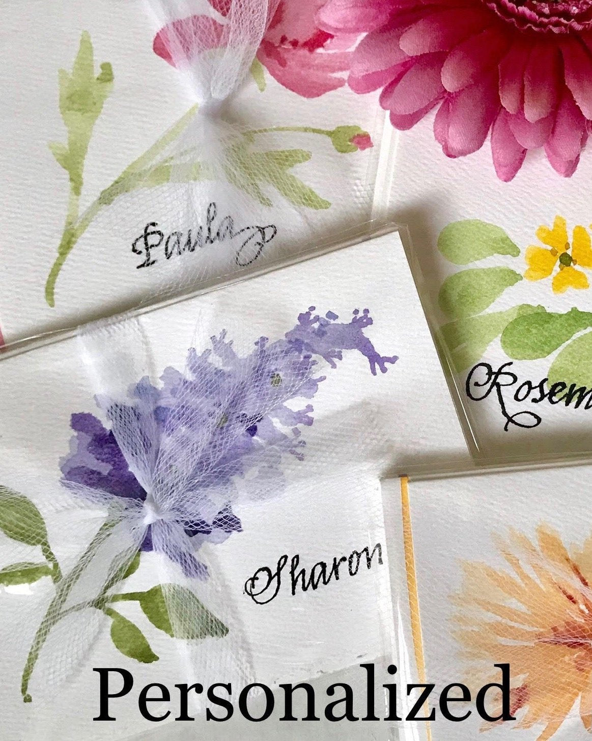 Hand Painted Watercolor Floral Notecards Personalized