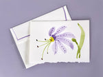 purple lily hand painted notecard w/ envelope