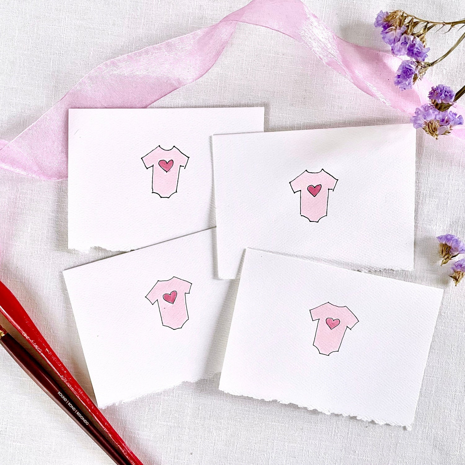 Baby Girl Onesie Notecards