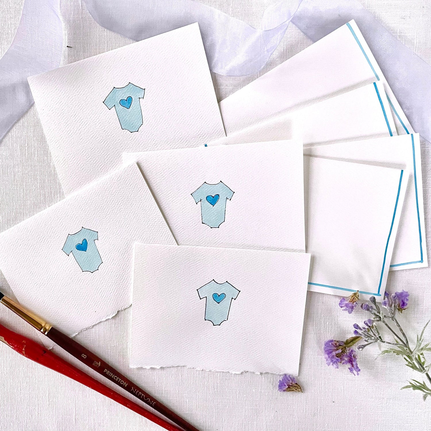 Baby Boy Onesie Notecards