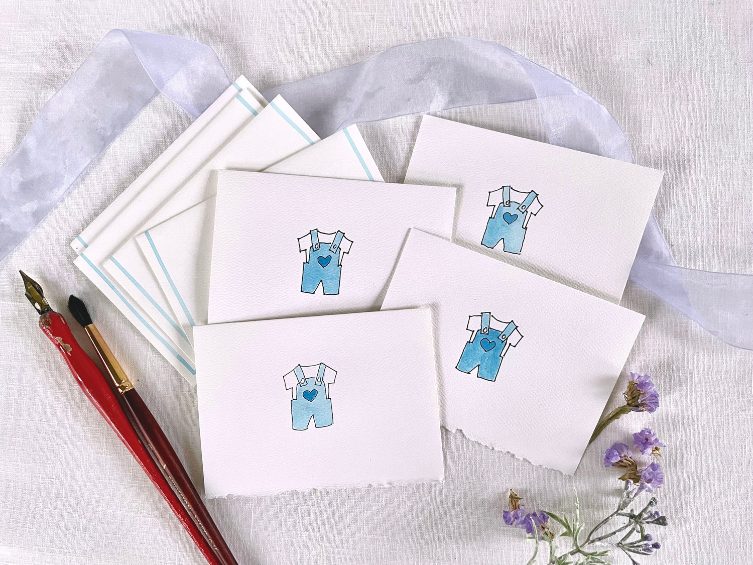 Baby Boy Overall Notecards